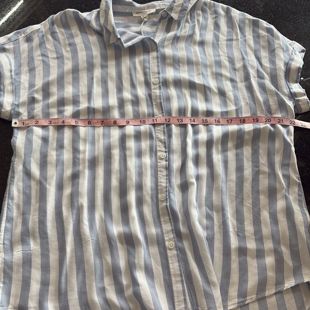 Beachlunchlounge Kenzie Stripe Button-Up Shirt Size large - Picture 5 of 8
